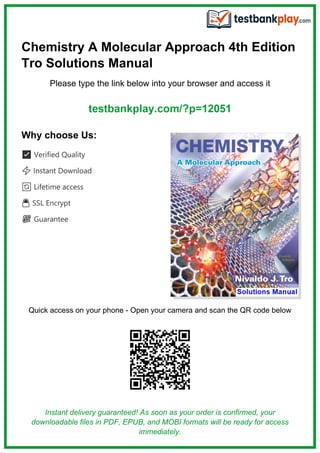 Chemistry A Molecular Approach 4th Edition Tro Solutions Manual updated 2026 | PDF