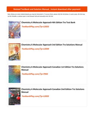 Tro Solution Chemistry A Molecular Approach 4th Edition Tro Solutions Manual updated ...