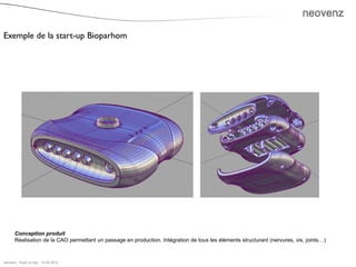 Exemple de la start-up Bioparhom




       Conception produit
       Réalisation de la CAO permettant un passage en produ...
