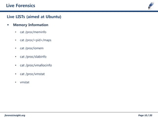 (120513) #fitalk an introduction to linux memory forensics | PDF