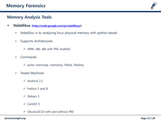 (120513) #fitalk an introduction to linux memory forensics | PDF