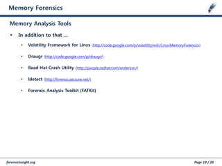 (120513) #fitalk an introduction to linux memory forensics | PDF