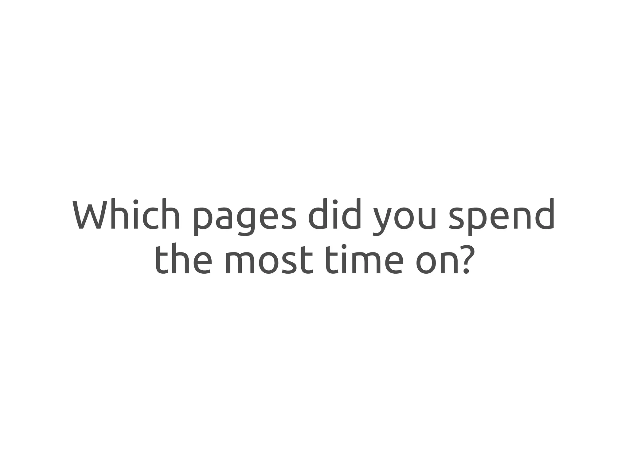 Which pages did you spend
    the most time on?
 