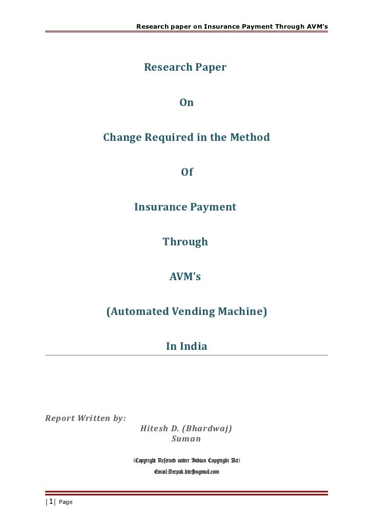 Research papers on insurance