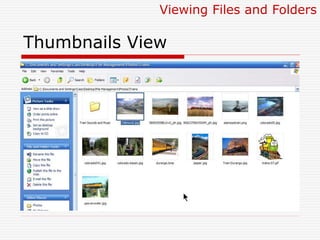 Thumbnails View
Viewing Files and Folders
 