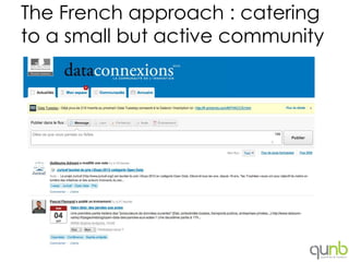 The French approach : catering
to a small but active community
 