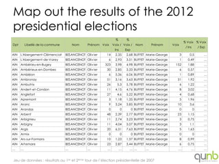 Map out the results of the 2012
presidential elections
                                                                %  ...