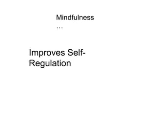 Mindfulness
…
Improves Self-
Regulation
 