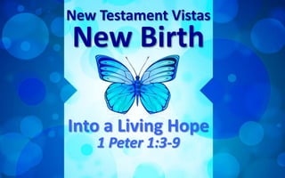 New Testament Vistas
New Birth

Into a Living Hope
    1 Peter 1:3-9
 