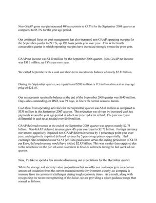 symantec 2QFY09EarningsPreparedRemarks
