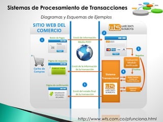 Sistemas de Procesamiento de Transacciones
Diagramas y Esquemas de Ejemplos
http://www.wts.com.co/pfunciona.html
 