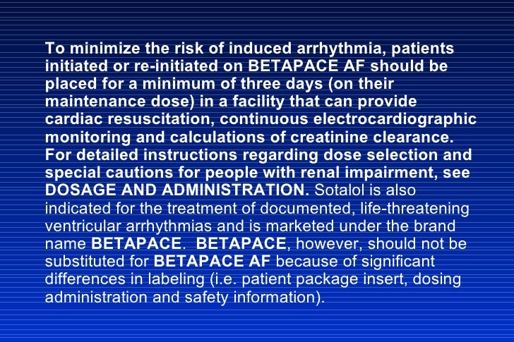 Betapace Af And Betapace