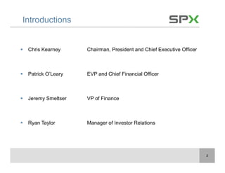 Spx Pdf SPX Investor Meeting | PDF