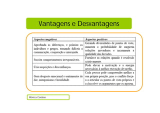 Vantagens e Desvantagens
Mónica Cardoso
 