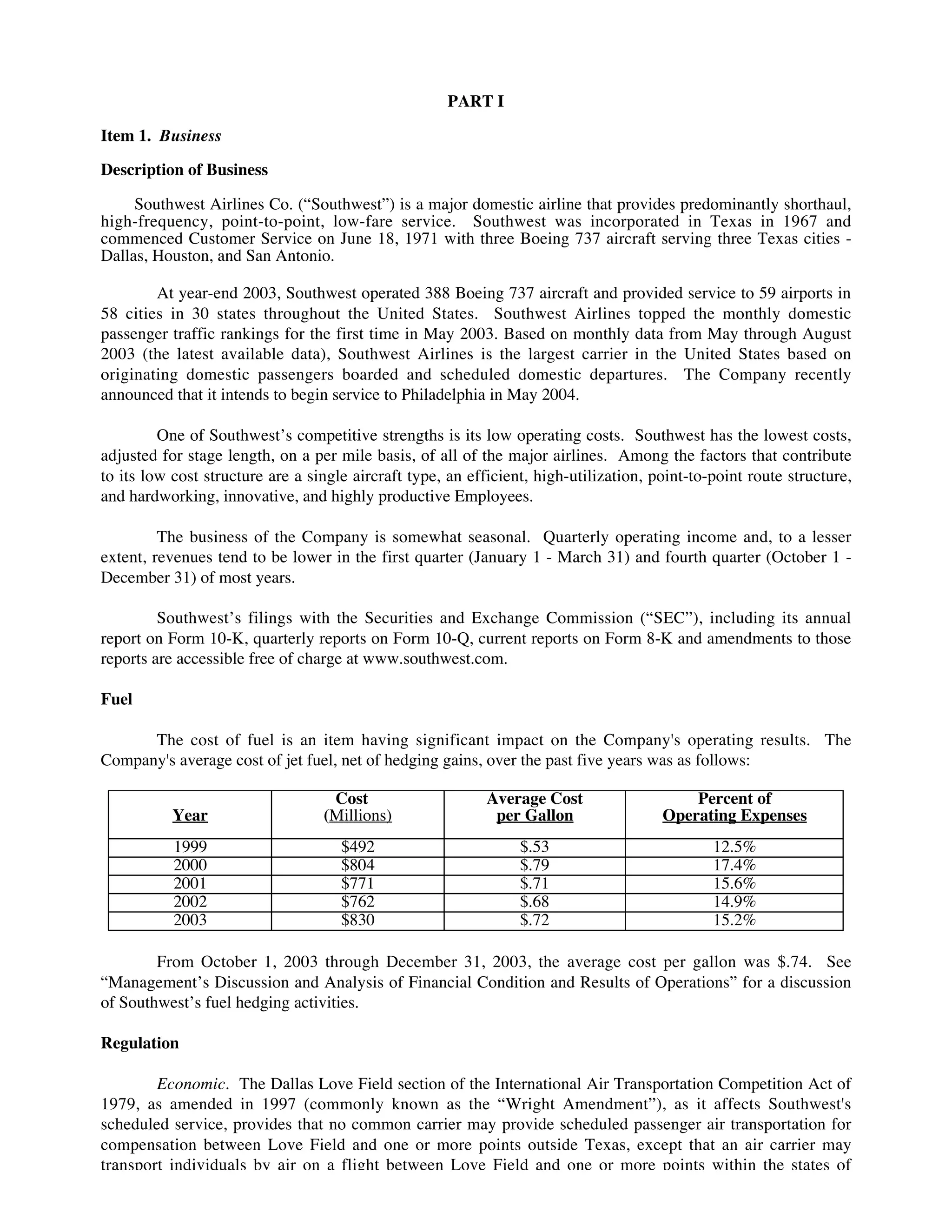 southwest airline ar03