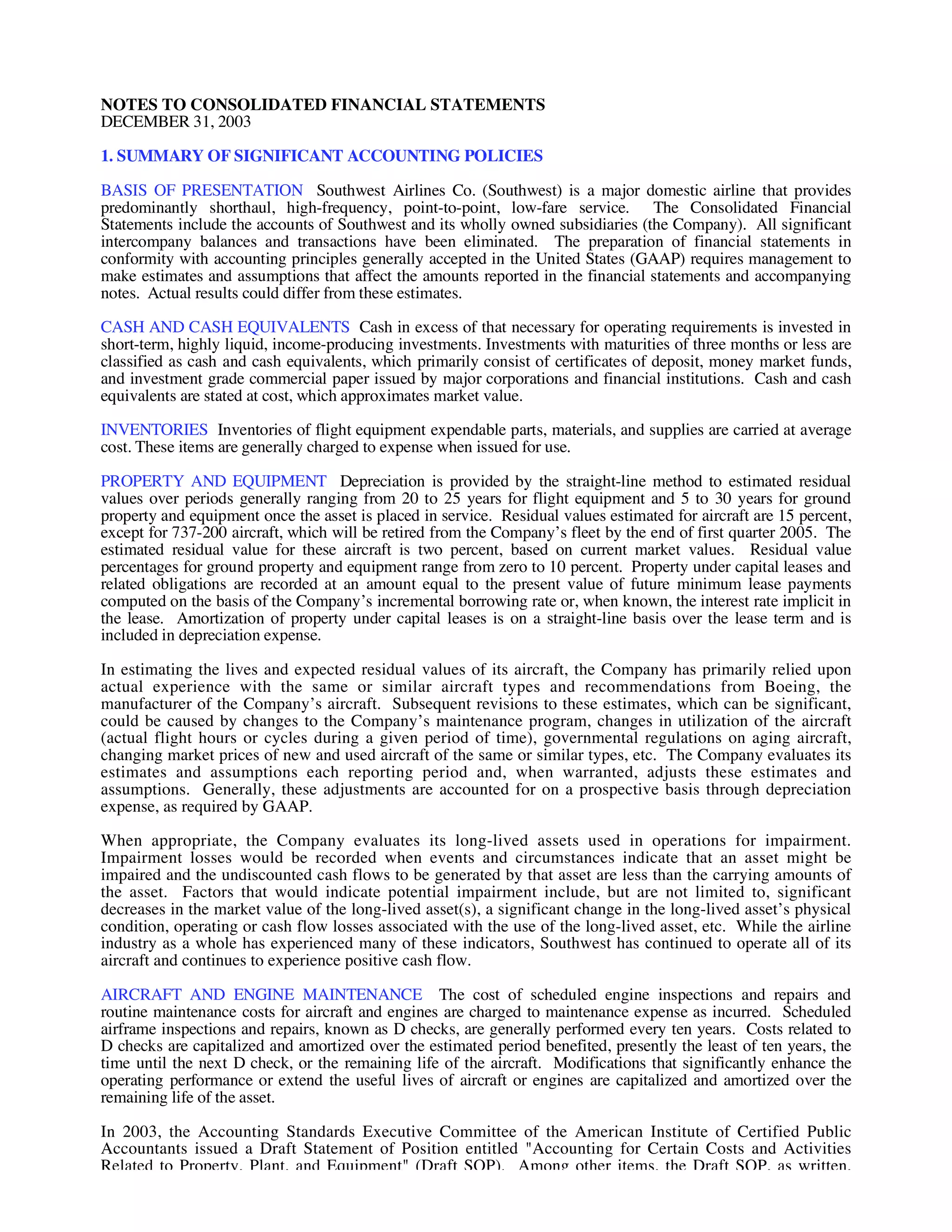 southwest airline ar03