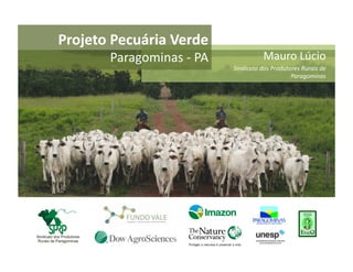 Projeto	
  Pecuária	
  Verde	
  
          Paragominas	
  -­‐	
  PA	
                    Mauro	
  Lúcio	
  
                                         Sindicato	
  dos	
  Produtores	
  Rurais	
  de	
  
                                                                    Paragominas	
  
 