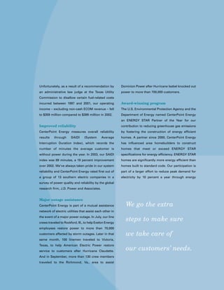 center- point energy annual reports 2003