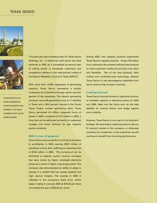 center- point energy annual reports 2003