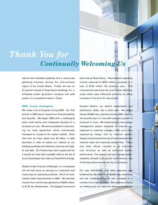 center- point energy annual reports 2003