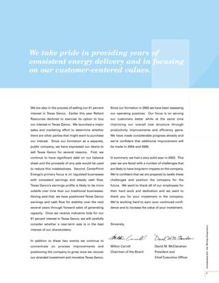 center- point energy annual reports 2003