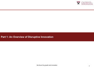 Part 1: An Overview of Disruptive Innovation




                              the forum for growth and innovation   2
 