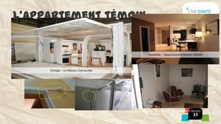 L’appartement témoin


                                                Homelab – Appartement témoin VISION



     Orange – La Maison Connectée




                                    Rennes – Projet L.O.U.S.T.I.C – Appartement témoin
                                                                                33
 