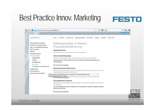 Best Practice Innov. Marketing




20.9.2012 Dr. Ute Hillmer
 