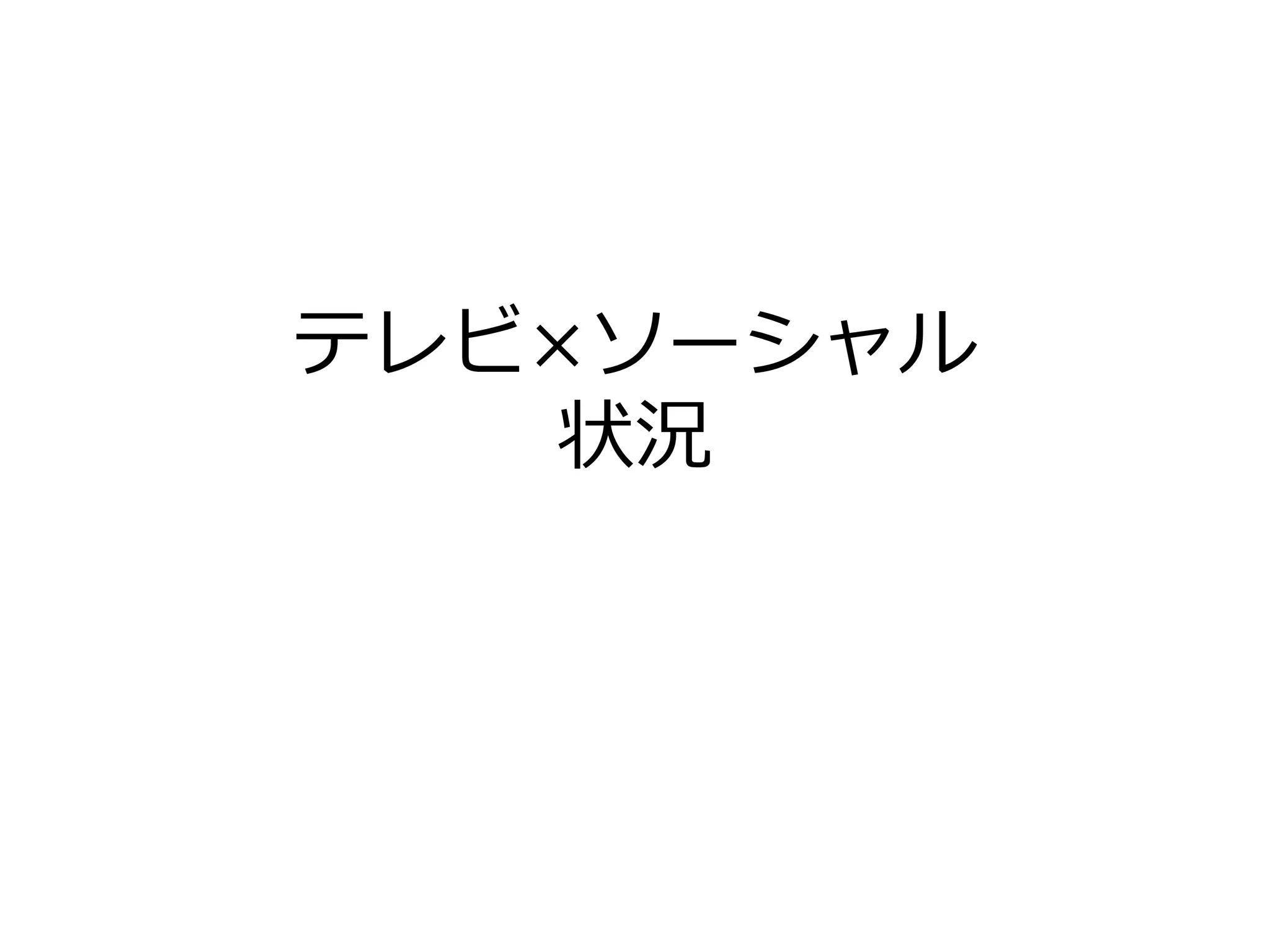 テレビ×ソーシャル
   状況
 