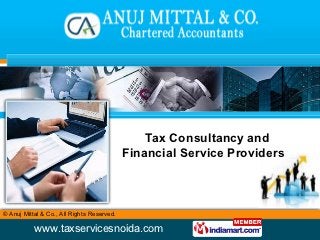 Tax Consultancy and
                                            Financial Service Providers



© Anuj Mittal & Co., All Rights Reserved.

           www.taxservicesnoida.com
             www.saddlenrugs.com
 