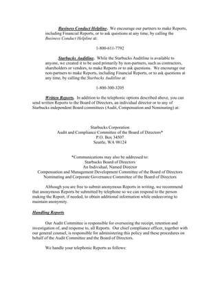 starbucks Concerns_or_Complaints_Procedure