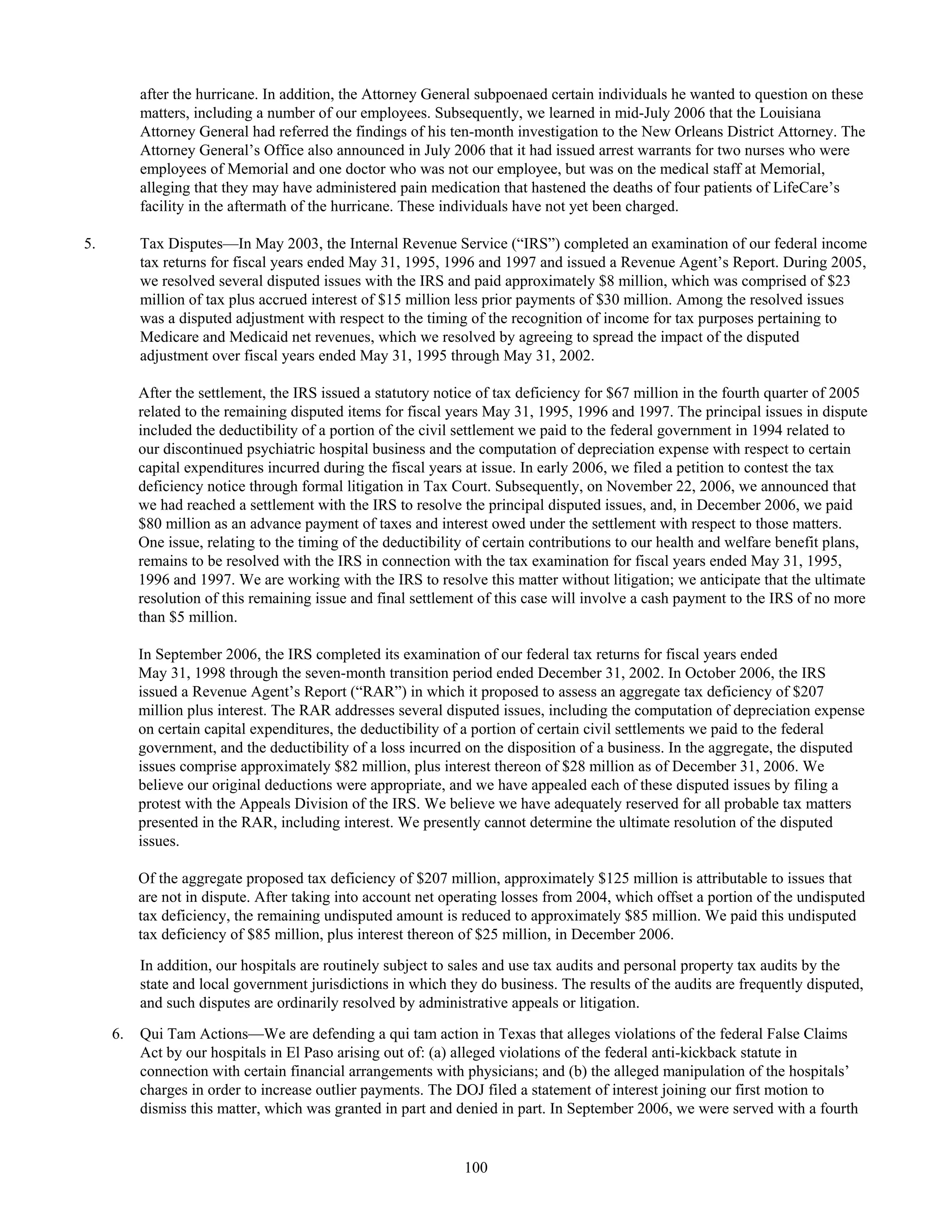 tenet healthcare CY0610KFINAL