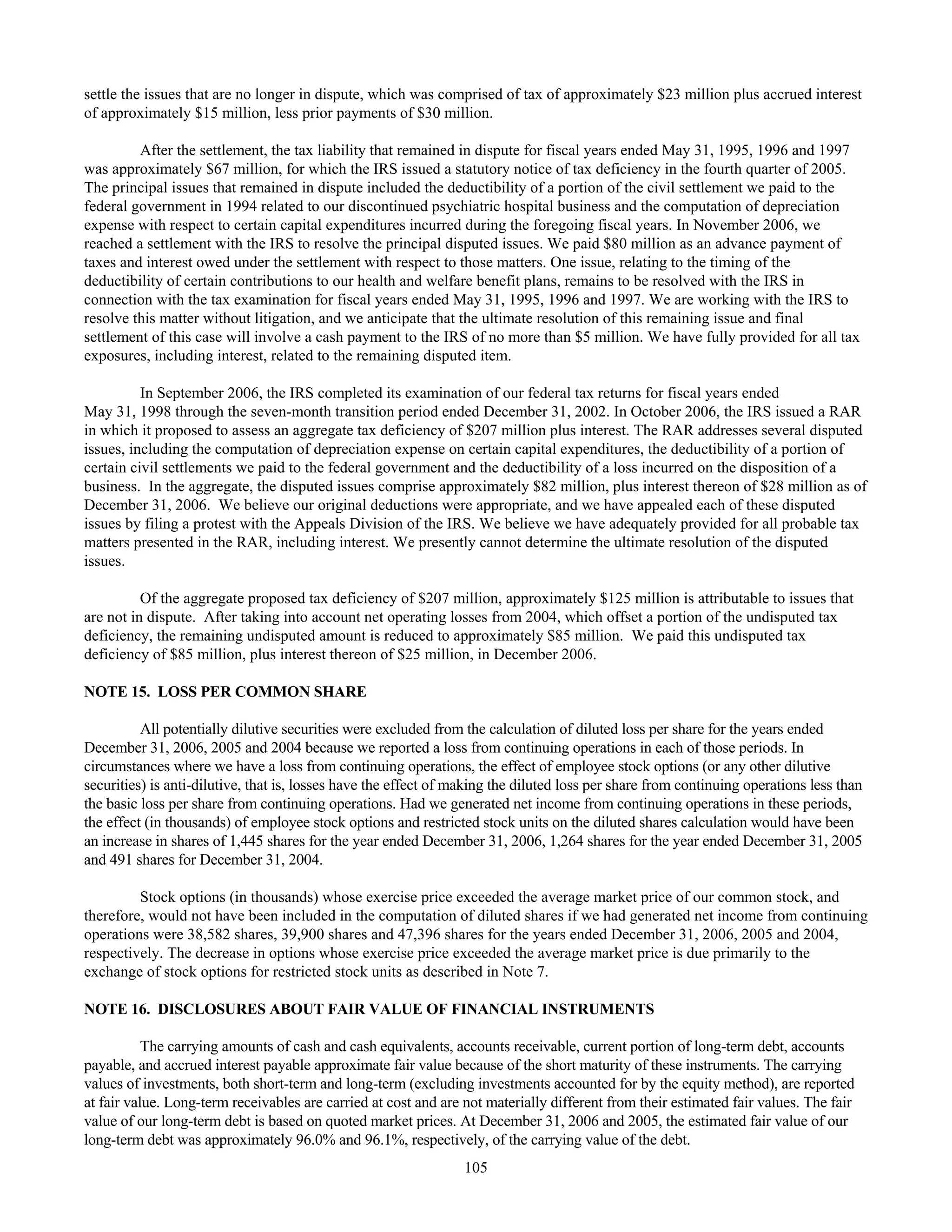 tenet healthcare CY0610KFINAL