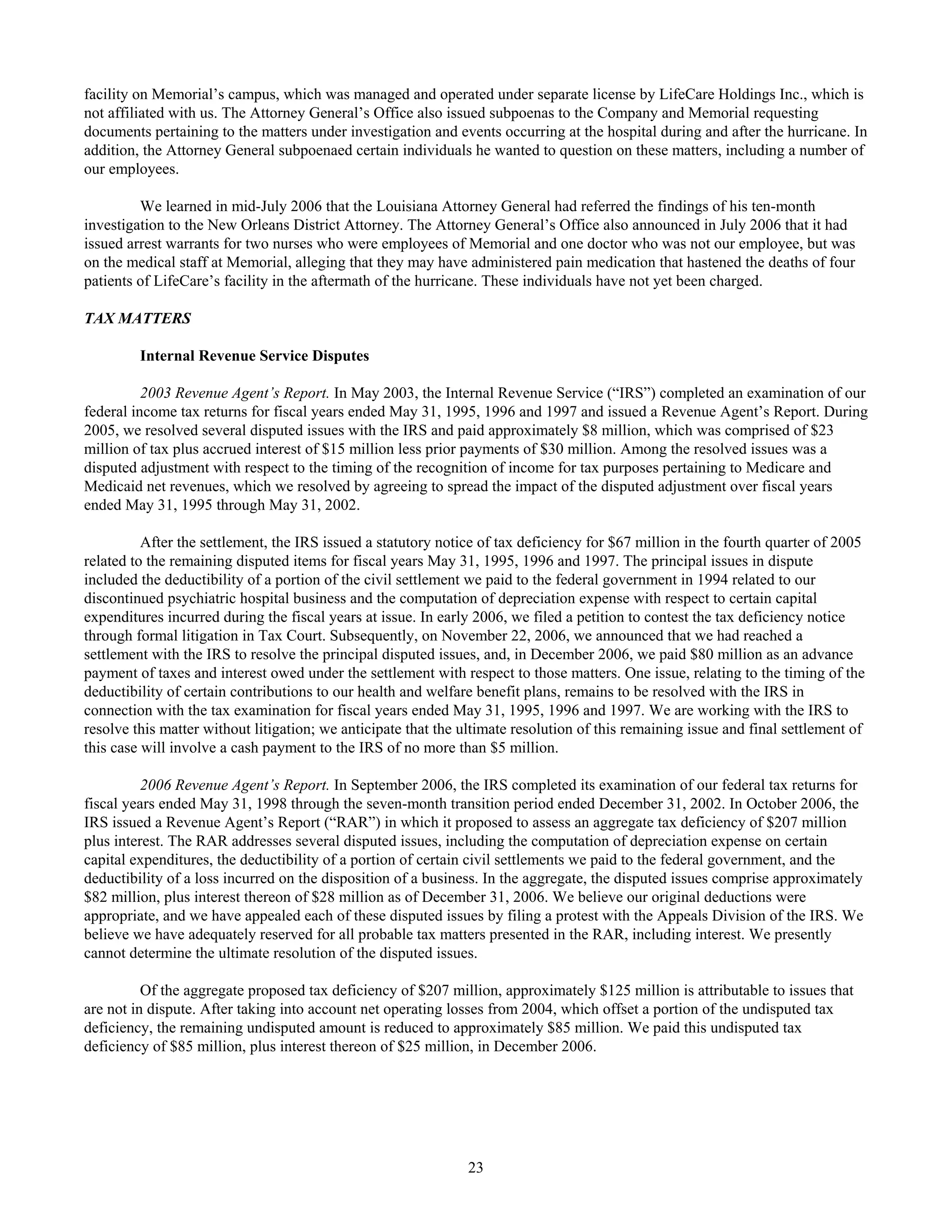 tenet healthcare CY0610KFINAL