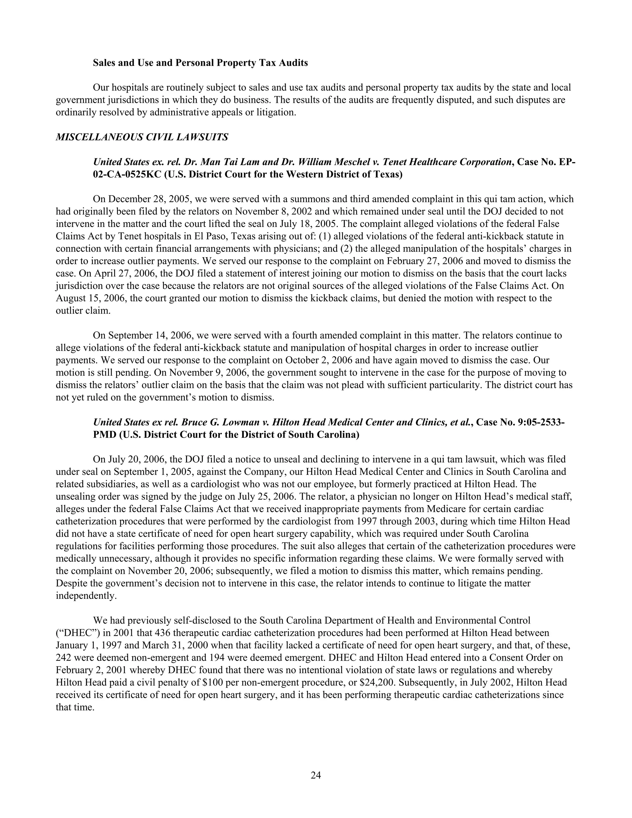 tenet healthcare CY0610KFINAL