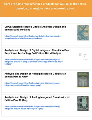 Digital Integrated Circuits Analysis and Design 2nd Edition John E ...