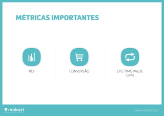 www.makazi.com
MÉTRICAS IMPORTANTES
ROI CONVERSÃO LIFE TIME VALUE
CRM
 