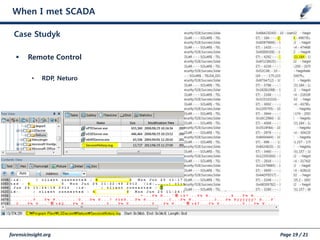 forensicinsight.org Page 19 / 21
When I met SCADA
Case Studyk
 Remote Control
• RDP, Neturo
 
