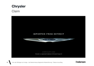 Chrysler
     Claim




16   «Von der Strategie zum Image - die Geheimnisse erfolgreicher Markenführung»  Basics id-ee Blog
 
