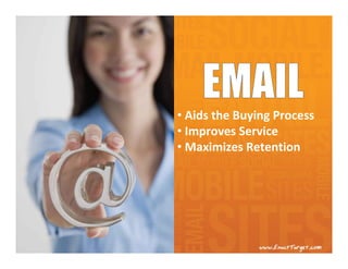 • Aids the Buying Process
• Improves Service
• Maximizes Retention
 