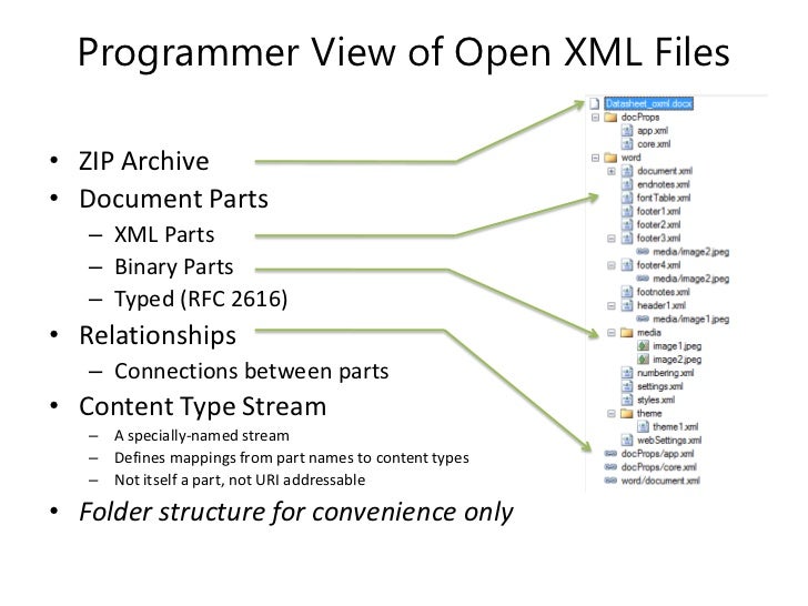open xml files