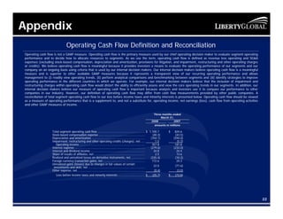 Appendix
                                Operating Cash Flow Definition and Reconciliation
Operating cash flow is not a GA...