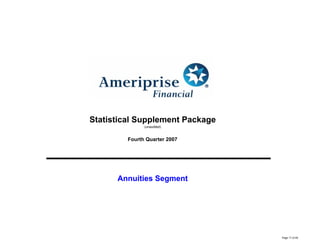 ameriprise 4Q07_Supplement
