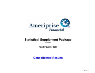 ameriprise 4Q07_Supplement