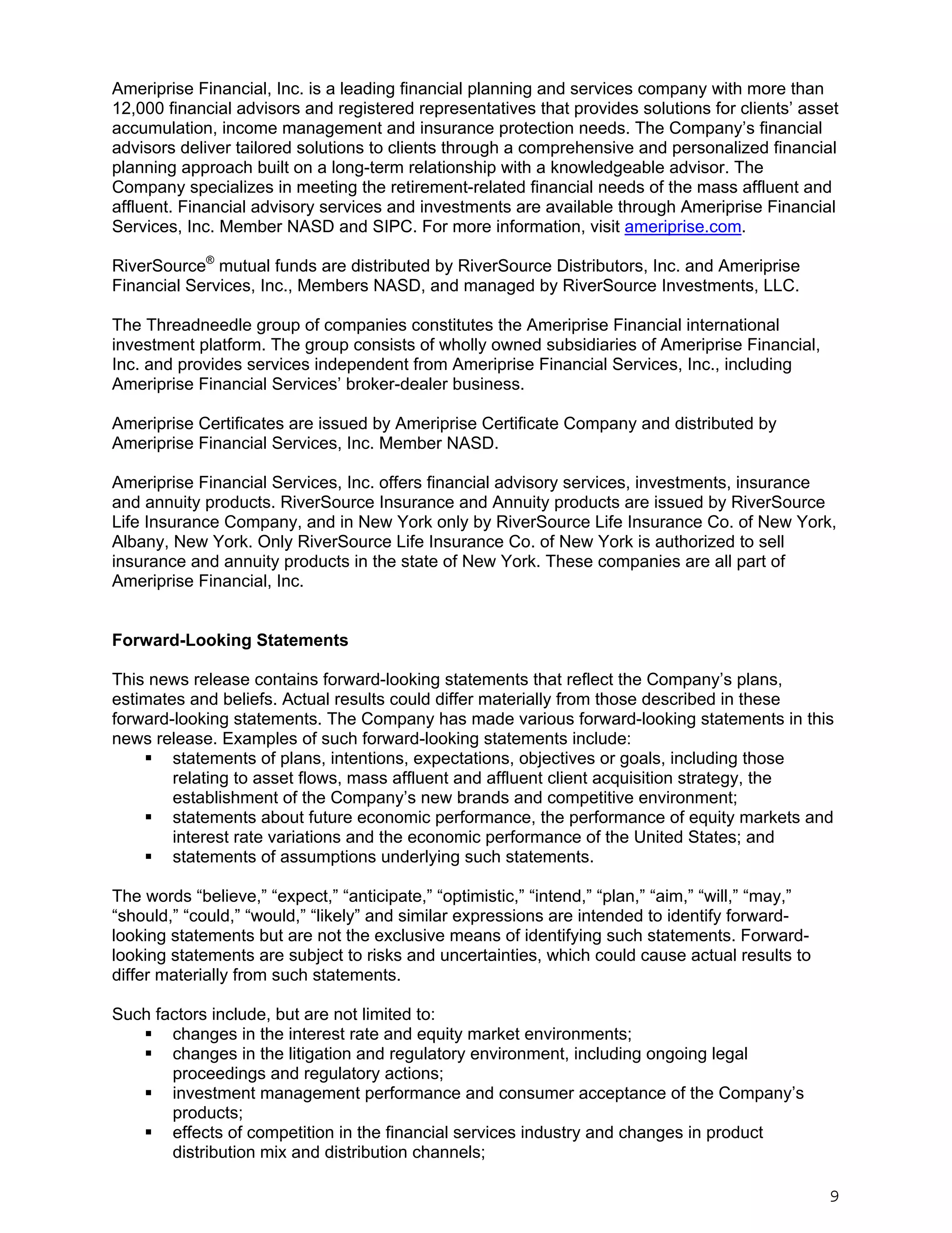 ameriprise 1Q07_Release