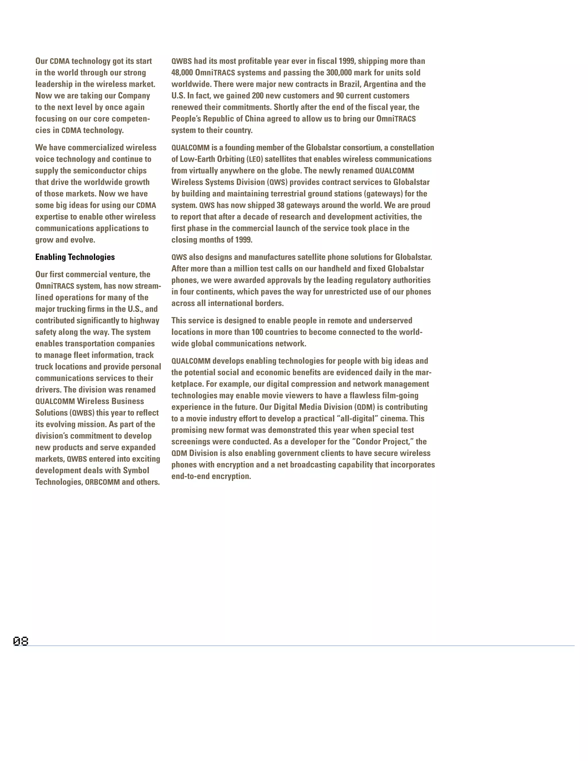 qualcomm annual reports 1999