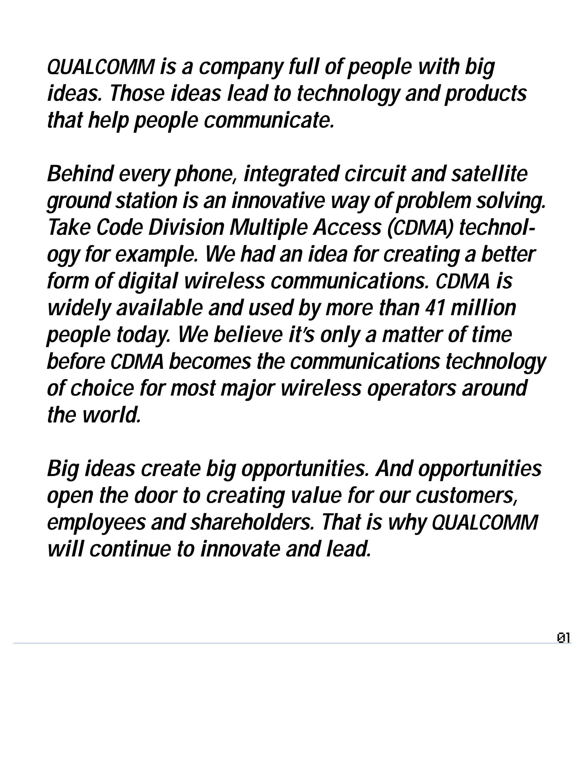 qualcomm annual reports 1999