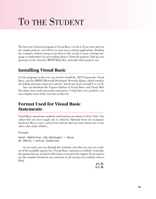 Programming In Visual Basic 2008 7th Edition 7th Julia Case Bradley | PDF