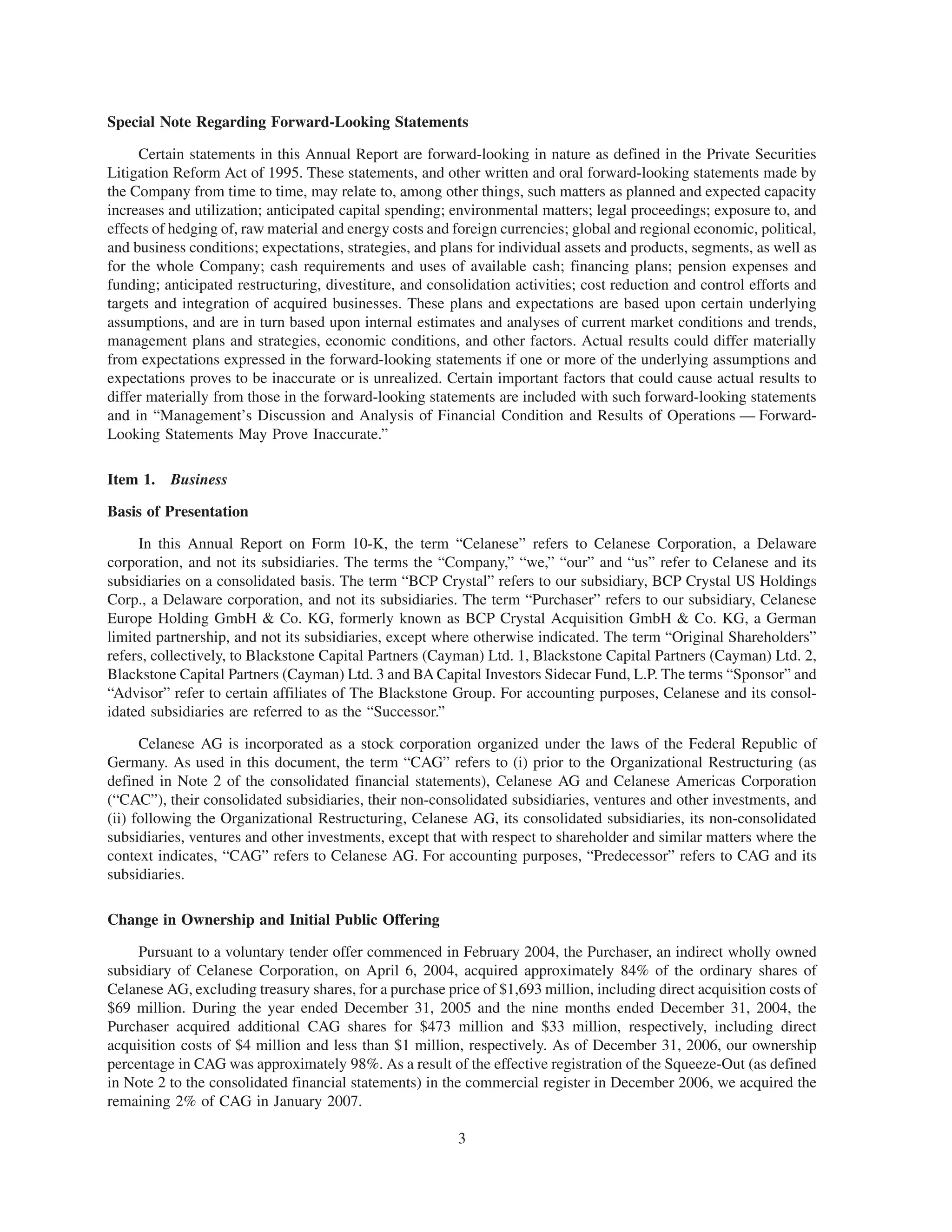 celanese 10-k-2006