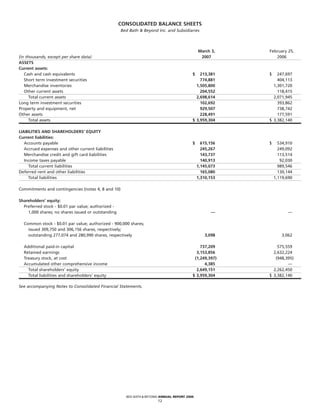 bed bath&beyond AnnualReport2006